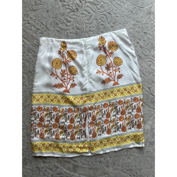 J.Crew Women's Sunset Rose Block Print Skirt Size 12 Knee-Length Floral - Picture 5 of 8